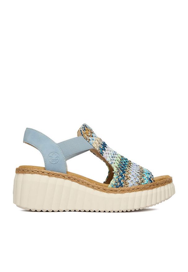 Sandały Rieker. Kolor: niebieski