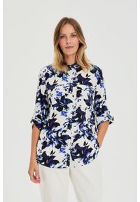 MOODO - Koszula w kwiaty biała. Kolor: biały. Materiał: wiskoza. Wzór: kwiaty #1