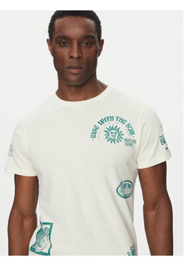 INDICODE T-Shirt Inflorallo 41-137 Écru Regular Fit. Materiał: bawełna