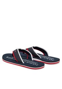 TOMMY HILFIGER - Tommy Hilfiger Japonki Tumble Beach Sandal FM0FM05710 Granatowy. Kolor: niebieski. Materiał: skóra #4