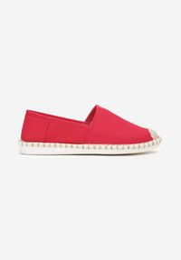 Born2be - Czerwone Espadryle z Plecionym Noskiem i Przeszyciem na Podeszwie Aletesa. Kolor: czerwony. Styl: elegancki #4