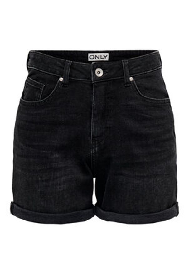 only - ONLY Szorty jeansowe Josephine 15321381 Czarny Regular Fit. Kolor: czarny. Materiał: bawełna