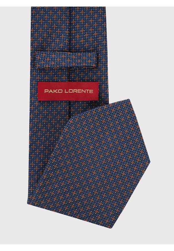 Pako Lorente - PAKO LORENTE - Jedwabny granatowy krawat mikrowzór. Kolor: niebieski. Materiał: jedwab. Styl: młodzieżowy