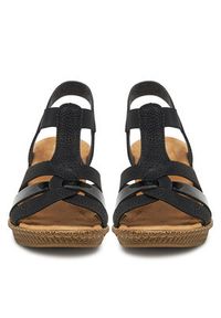 Rieker Sandały 665K3-00 Czarny. Kolor: czarny. Materiał: syntetyk #3