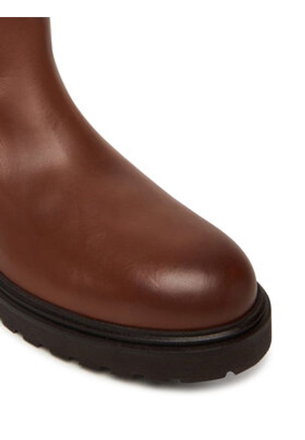 TOMMY HILFIGER - Tommy Hilfiger Sztyblety Cleated FW0FW08766 Brązowy. Kolor: brązowy. Materiał: skóra