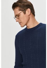 Only & Sons - Sweter. Kolor: niebieski. Wzór: ze splotem #2