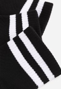 Born2be - Czarne 3-Pack Skarpety z Bawełny Zdobione Paskami przy Ściągaczu Fardrei. Kolor: czarny. Materiał: bawełna. Wzór: aplikacja #2