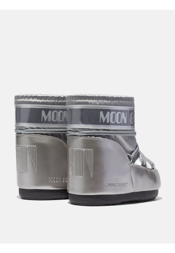 Śniegowce damskie Moon Boot ICON LOW GLANCE BLACK SATIN BOOTS. Kolor: czarny