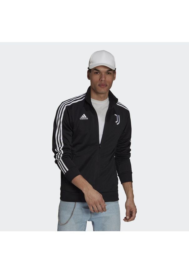 Bluza sportowa męska Adidas Juventus 3-Striper. Kolor: czarny, biały, wielokolorowy. Materiał: poliester. Sport: piłka nożna