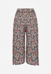 Renee - Czarno-Różowe Spodnie z Szerokimi Nogawkami High Waist z Bawełną Paskiem i Gumką w Talii Drosofia. Okazja: na co dzień. Stan: podwyższony. Kolor: czarny. Materiał: bawełna. Styl: casual, elegancki #2