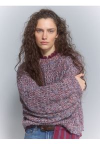 Reserved - Sweter z domieszką wełny - bordowy. Kolor: czerwony. Materiał: wełna #1