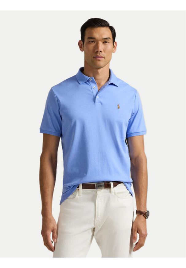 Polo Ralph Lauren Polo 710704319165 Błękitny Slim Fit. Typ kołnierza: polo. Kolor: niebieski. Materiał: bawełna