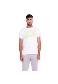 LEONE 1947 APPAREL - T-shirt męski w kolorze indygo. Kolor: biały. Materiał: tkanina. Sport: fitness