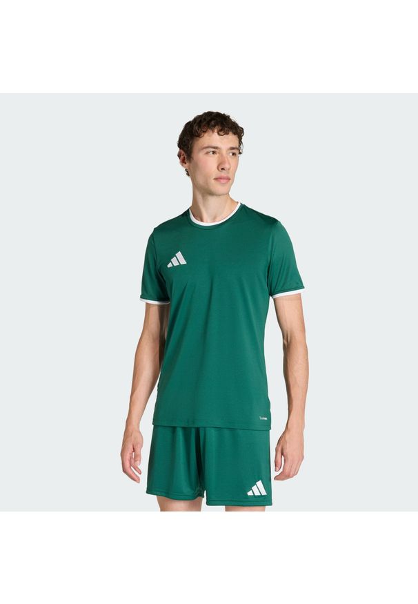 Adidas - Koszulka Entrada26. Kolor: biały, wielokolorowy, zielony. Technologia: ClimaCool (Adidas). Sport: piłka nożna