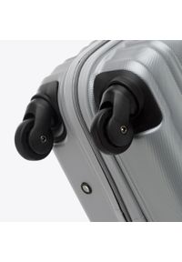 Wittchen - Duża walizka z ABS-u z żebrowaniem szara. Kolor: szary. Materiał: guma #9