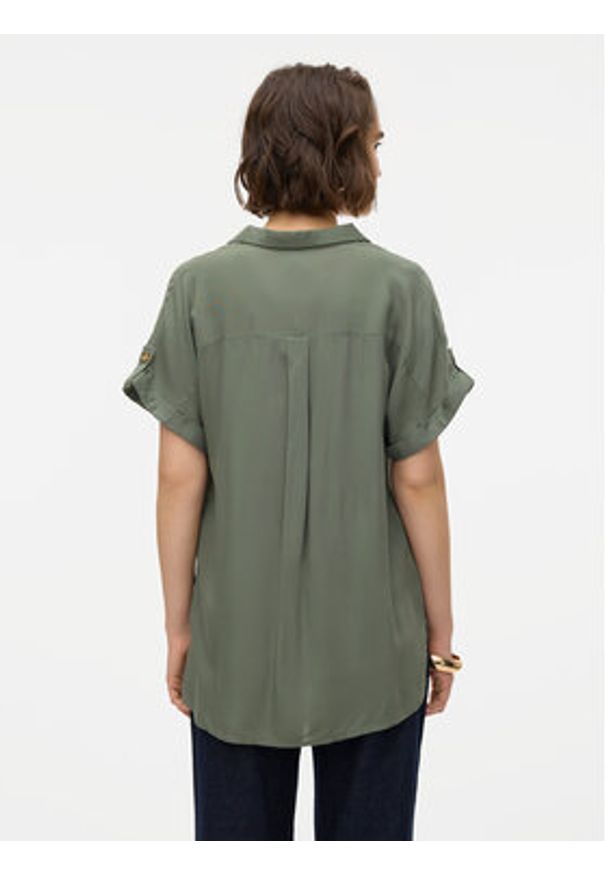 Vero Moda Koszula Bumpy 10310139 Zielony Regular Fit. Kolor: zielony. Materiał: wiskoza