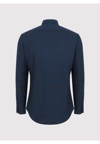 Pako Lorente - PAKO LORENTE – Granatowa koszula męska mikrowzór. Kolor: niebieski. Materiał: bawełna, elastan. Długość rękawa: długi rękaw. Długość: długie. Sezon: wiosna, lato #8