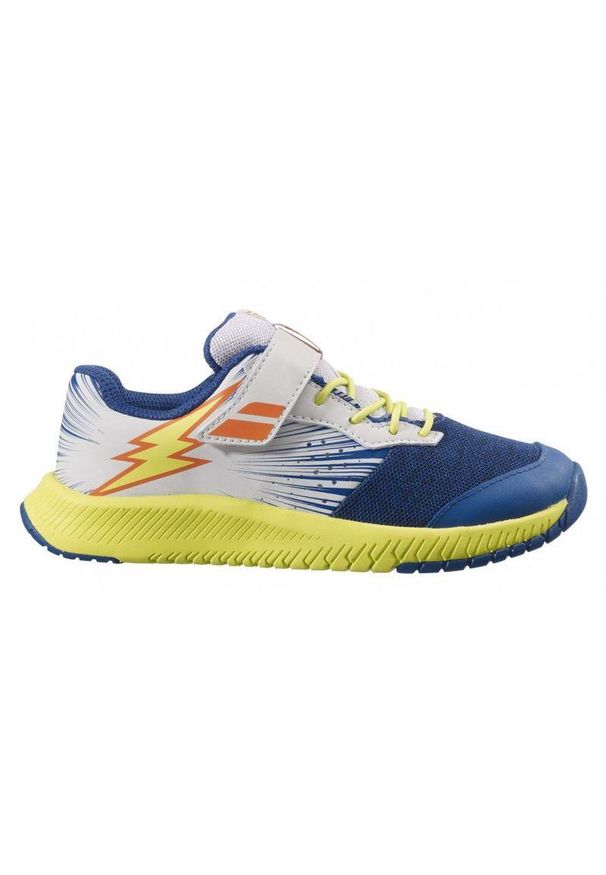 Buty do tenisa dziecięce Babolat Pulsion Kid 21 All Court. Kolor: niebieski, wielokolorowy, żółty. Materiał: syntetyk, materiał. Sport: tenis