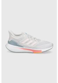 Adidas - adidas buty EQ21 Run GZ0588 kolor szary. Nosek buta: okrągły. Zapięcie: sznurówki. Kolor: szary. Materiał: guma. Sport: bieganie
