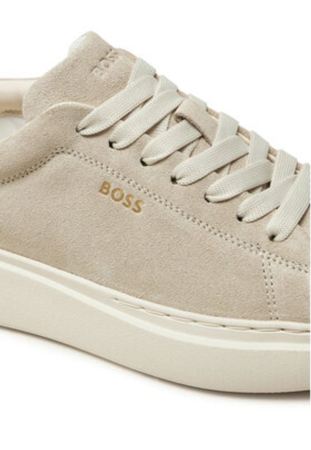 BOSS Sneakersy Amber Tenn 50536263 Écru. Materiał: zamsz, skóra