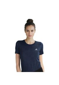 FJORK MERINO - Damska koszulka trekkingowa z merynosów. Kolor: niebieski. Materiał: wełna. Sport: turystyka piesza