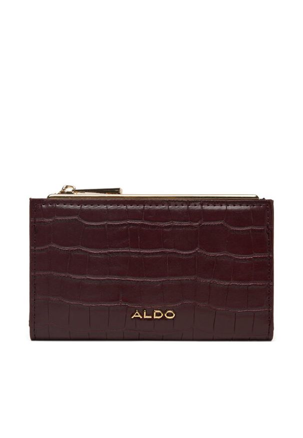 Aldo Duży Portfel Damski Mereclya 14143695 Bordowy. Kolor: czerwony. Materiał: skóra