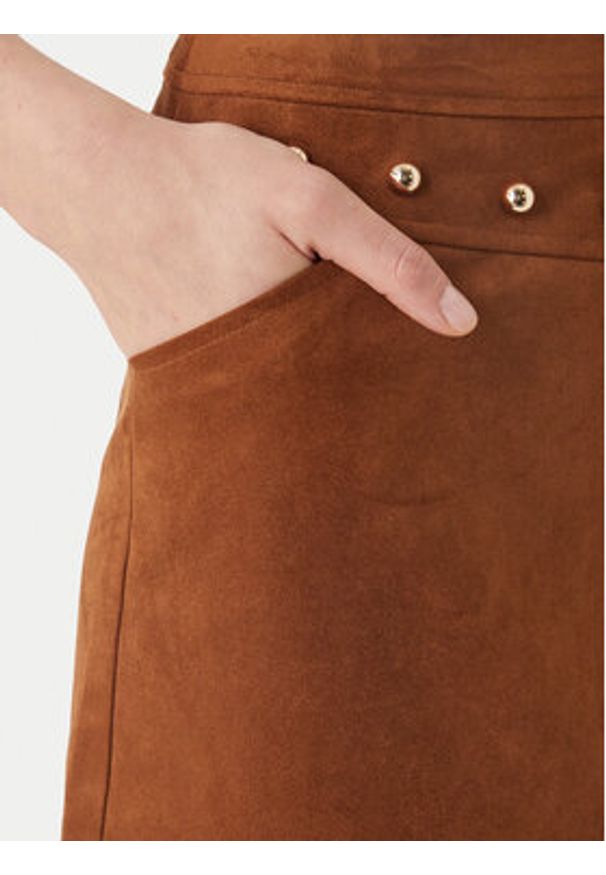 Morgan Spódnica z imitacji skóry 261-JCLAM Brązowy Regular Fit. Kolor: brązowy. Materiał: syntetyk