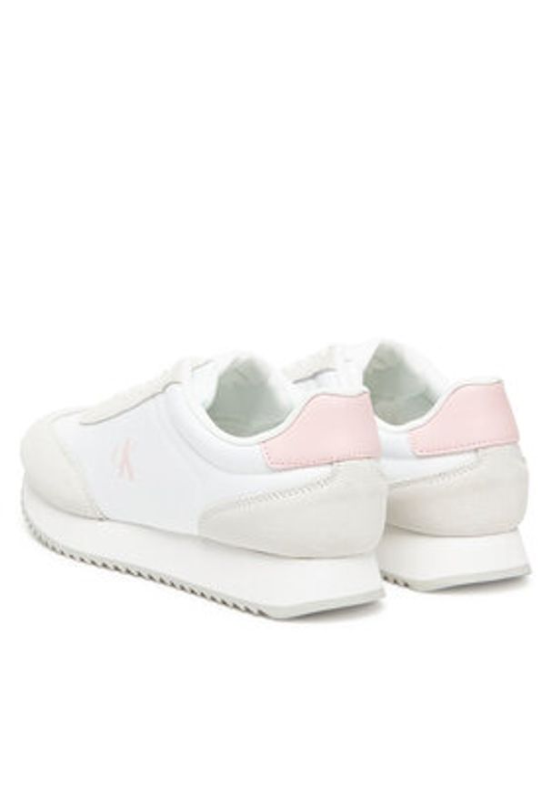 Calvin Klein Jeans Sneakersy Runner Laceup Mg Nylon Mix YW0YW01828 Biały. Kolor: biały. Materiał: materiał