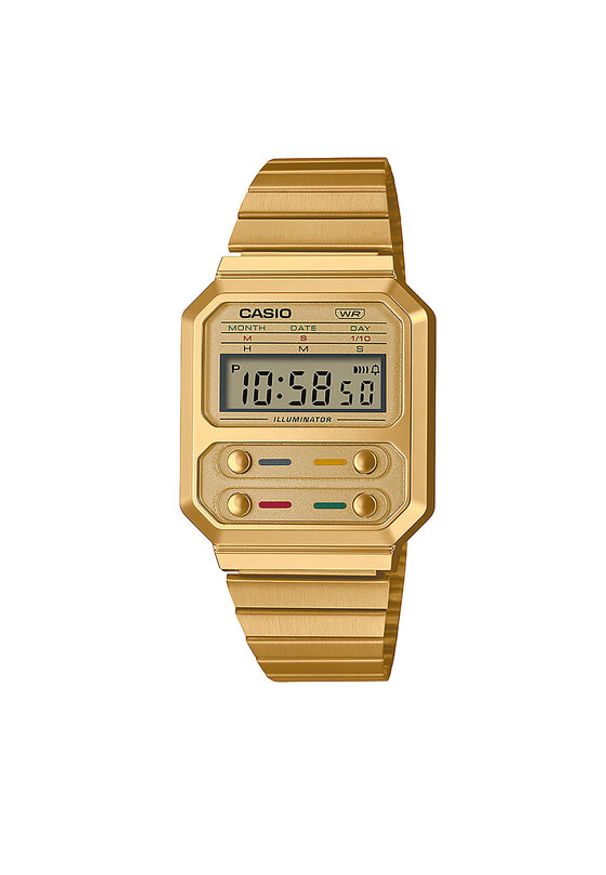 Casio Zegarek Vintage A100WEG-9AEF Złoty. Kolor: złoty. Styl: vintage