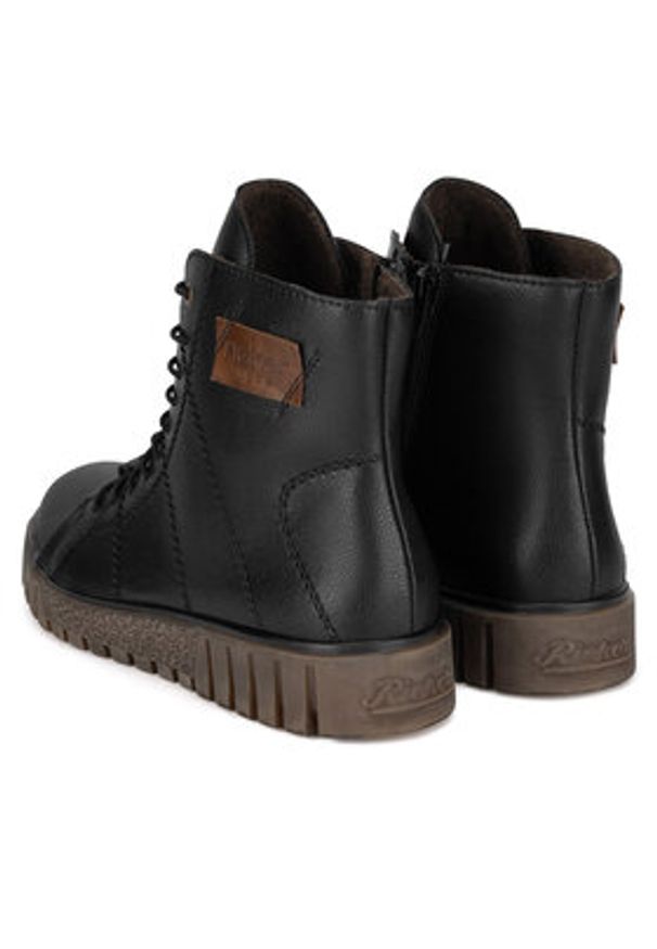 Rieker Trzewiki Y3421-00 Czarny. Kolor: czarny. Materiał: skóra