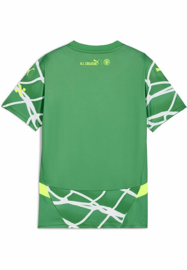 Puma - Młodzieżowa koszulka bramkarskie Manchester City 24/25 PUMA. Kolor: zielony, żółty, wielokolorowy. Wzór: aplikacja