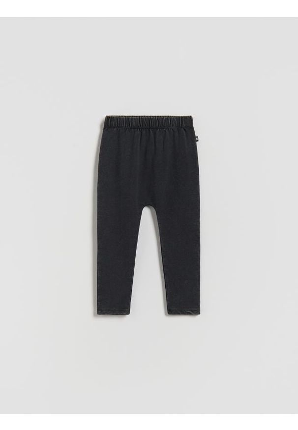 Reserved - Bawełniane legginsy - czarny. Kolor: czarny. Materiał: bawełna