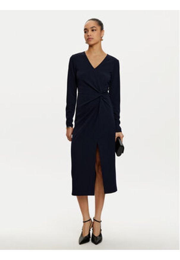 Joseph Ribkoff Sukienka koktajlowa 243308 Granatowy Slim Fit. Kolor: niebieski. Materiał: syntetyk. Styl: wizytowy