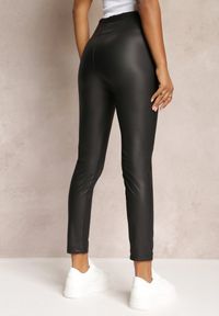 Renee - Czarne Legginsy z Ekoskóry Favi. Stan: podwyższony. Kolor: czarny. Materiał: skóra. Wzór: gładki #5