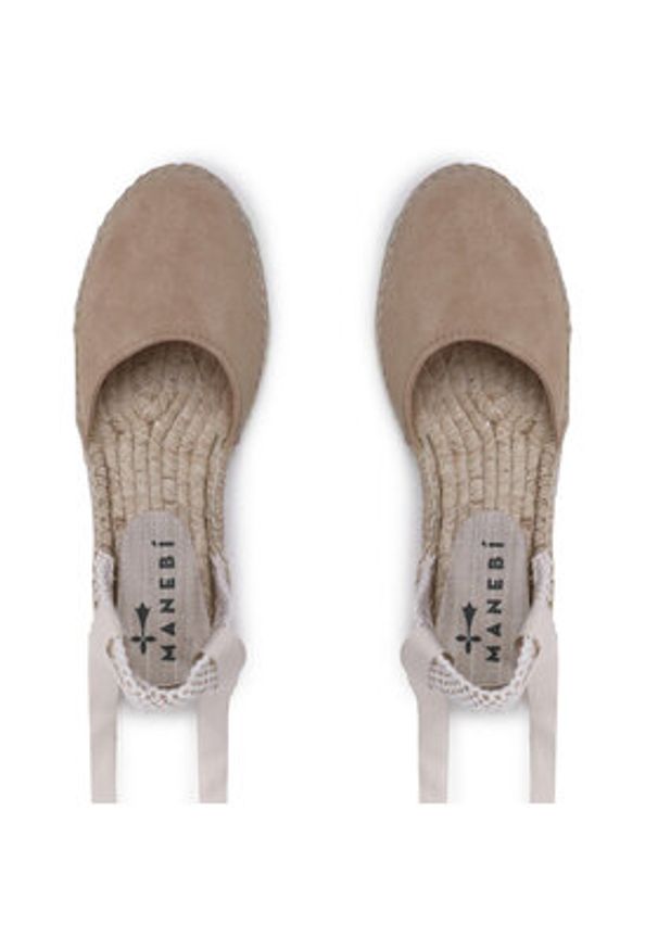 Manebi Espadryle Suede Flat Valenciana Espadrilles K 1.1 P0 Beżowy. Kolor: beżowy. Materiał: zamsz, skóra
