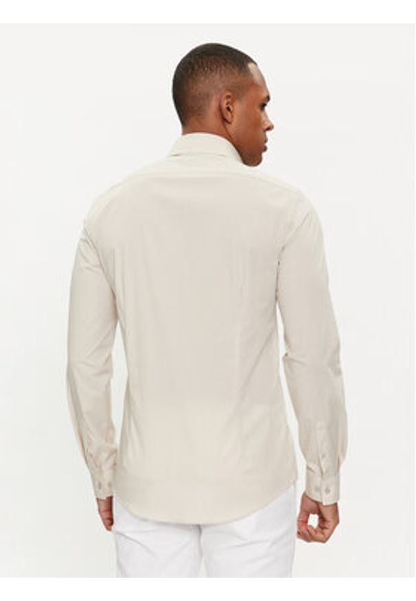 Calvin Klein Koszula K10K108229 Beżowy Slim Fit. Kolor: beżowy. Materiał: bawełna