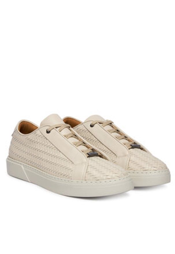 BOSS Sneakersy Gary 50555323 Biały. Kolor: biały. Materiał: skóra