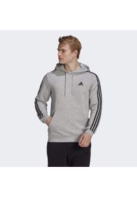 Adidas - Bluza z kapturem adidas Essentials Fleece, Mężczyźni. Typ kołnierza: kaptur. Kolor: wielokolorowy, czarny, szary. Materiał: bawełna, materiał