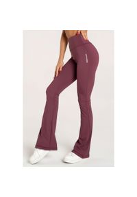 GYM GLAMOUR - Spodnie fitness damskie Gym Glamour dzwony. Kolor: czerwony. Sport: fitness