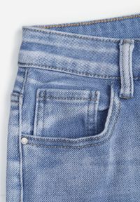 Born2be - Niebieskie Szerokie Jeansy Bawełniane z Wysokim Stanem Helemenor. Okazja: do pracy, na co dzień. Stan: podwyższony. Kolor: niebieski. Długość: długie. Styl: elegancki, casual #4