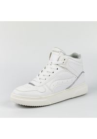 Białe sportowe buty damskie Vinceza 8786 Wt. Kolor: biały. Materiał: skóra. Obcas: na obcasie. Wysokość obcasa: średni