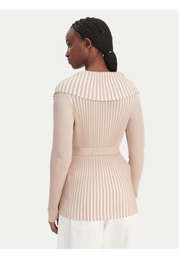 Liu Jo Sport Kardigan TA6116 MS55N Beżowy Regular Fit. Kolor: beżowy. Materiał: syntetyk. Styl: sportowy