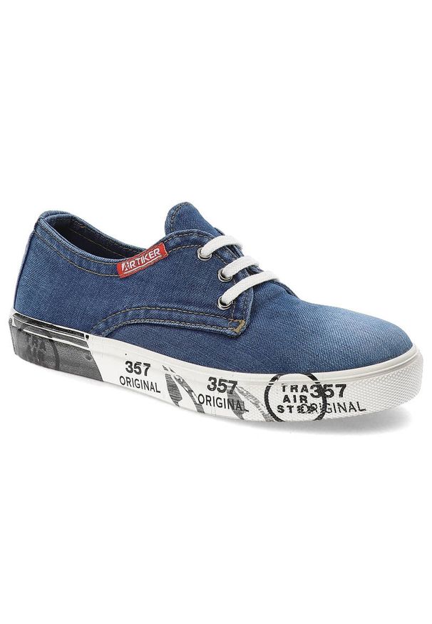 Jeansowe Półbuty Artiker Damskie Wygodne Obuwie. Kolor: niebieski. Materiał: jeans. Szerokość cholewki: normalna. Wzór: aplikacja, nadruk. Styl: sportowy