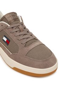 Tommy Jeans Sneakersy Canvas Leather Cupsole Trainers EM0EM01680 Brązowy. Kolor: brązowy. Materiał: materiał #4
