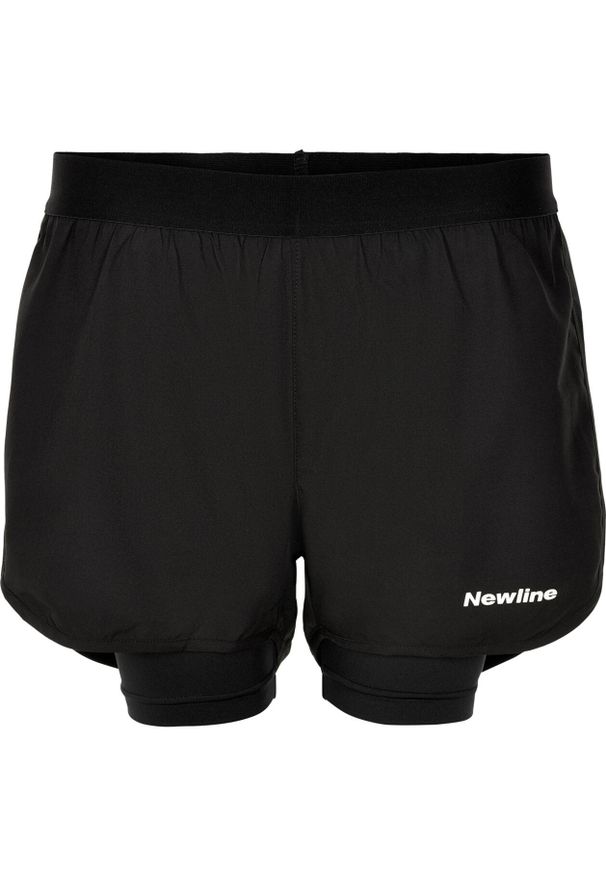 NewLine - Szorty damskie Newline 2-lay. Kolor: czarny. Długość: krótkie. Sport: fitness