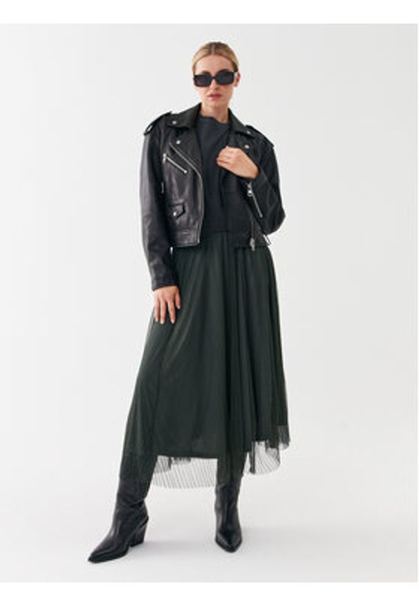 only - ONLY Spódnica midi 15214303 Zielony Regular Fit. Kolor: zielony. Materiał: syntetyk