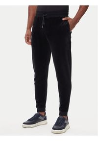 BOSS Spodnie dresowe Velour 50550635 Czarny Regular Fit. Kolor: czarny. Materiał: bawełna