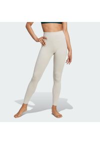 Adidas - Legginsy All Me 7/8. Kolor: beżowy. Materiał: materiał