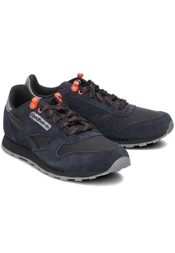Buty do chodzenia dla dzieci Reebok Classic Leather. Zapięcie: sznurówki. Kolor: czarny. Materiał: tkanina, materiał, skóra, syntetyk. Szerokość cholewki: normalna. Model: Reebok Classic. Sport: turystyka piesza