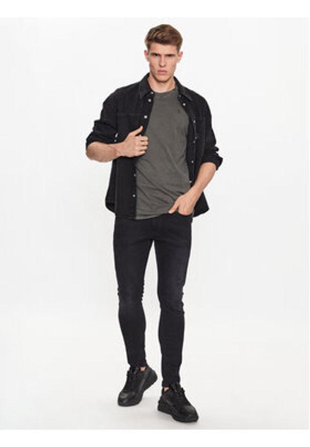 G-Star RAW - G-Star Raw T-Shirt D16396-2653-B575 Szary Regular Fit. Kolor: szary. Materiał: bawełna